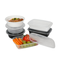 Conteneur alimentaire rond en plastique de style américain avec couvercle