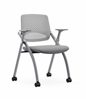Chaises pliantes en métal en gros, chaises de conférence de bureau en maille, chaises de formation avec tablettes d'écriture, chaises d'écriture pour étudiants