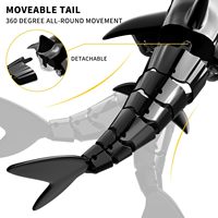 Jouets de requin télécommandés DWI Dowellin 2.4Ghz, requin à haute simulation pour piscine, jouets de poisson de requins RC avec lumière et eau de pulvérisation