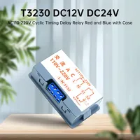 T3230 Relai Penunda Waktu Digital Tampilan LED Ganda Pengatur Waktu Siklus AC/DC 12V 24V 110-220V 0-999s/m/jam Sakelar 20A