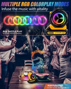Qiyun ลำโพงไร้สาย30W IPX9 RGB กันน้ำได้การควบคุมแบบสัมผัส5.1 BT สำหรับงานปาร์ตี้ในบ้านแบตเตอรี่ขนาดเล็ก - Product Image 4