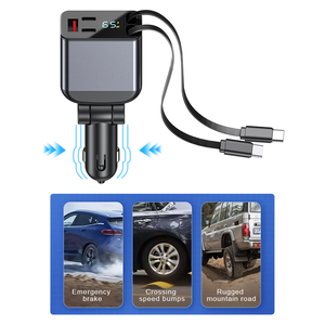 Cargador de Coche con Cable Retráctil 5 en 1, Adaptador de Carga Rápida Multipuerto para Teléfono Móvil - Product Image 5