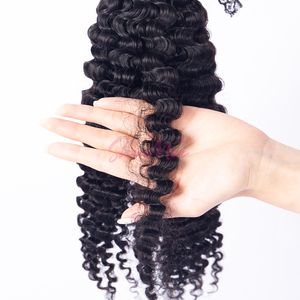 Nouvelles extensions de cheveux humains au crochet à <span class=keywords><strong>pointe</strong></span> effilée, bouclées pour tressage, tresses bohèmes vierges, cheveux humains crépus bouclés pour tresses, fournisseur - Product Image 5