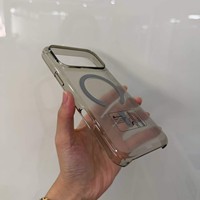 Étui de téléphone magnétique transparent à trois couches pour iPhone 18 Duo, coque antichoc en PC, coque de charge sans fil, couleur personnalisée