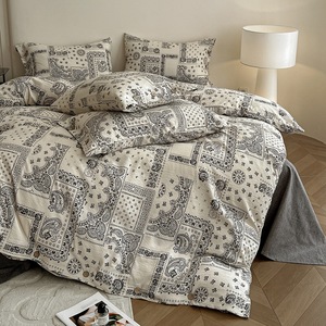 Parure de lit imprimée de haute qualité avec motif floral, housse de couette en lin, idéale pour les chambres à coucher - Product Image 5