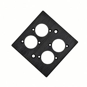 Plaque <span class=keywords><strong>murale</strong></span> XLR noire en alliage d'aluminium à 4 ports avec écrous et vis, plaque de montage XLR 4 voies pour montage de prises USB, VGA, RJ45, 4 positions - Product Image 4