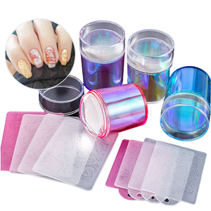 Kit de tamponnage <span class=keywords><strong>pour</strong></span> ongles <span class=keywords><strong>French</strong></span> Manicure : Outil de transfert et <span class=keywords><strong>tampon</strong></span> en silicone transparent <span class=keywords><strong>pour</strong></span> des lignes parfaites, <span class=keywords><strong>pour</strong></span> nail art DIY - Product Image 1