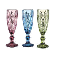 Verres à eau vintage, verres à cocktail colorés, verres à vin avec bord doré, verrerie pour mariage et fête, gobelets verts, bleus, violets, roses