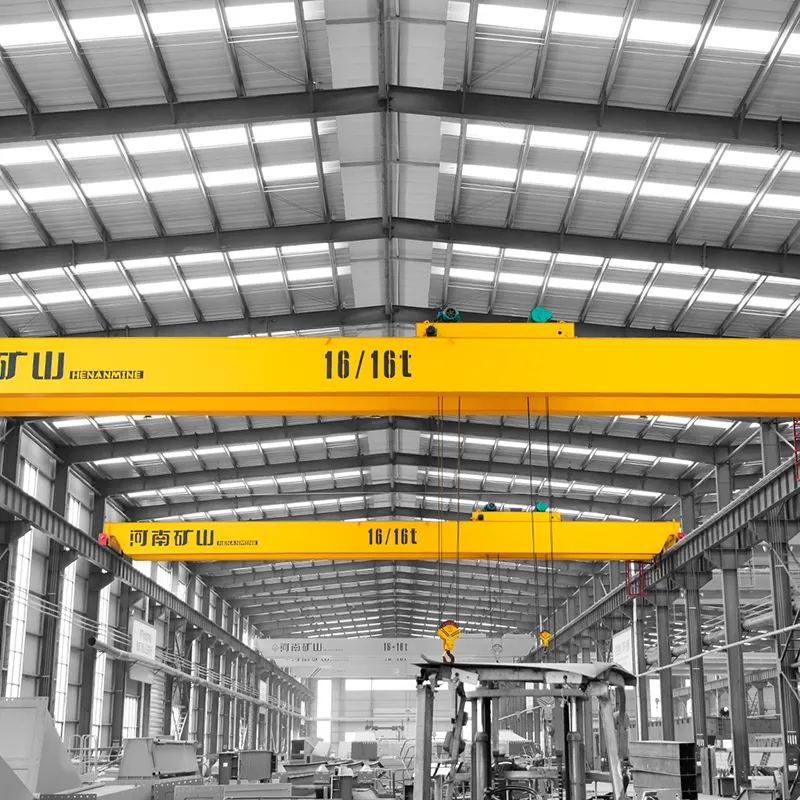 10 ton Double Beam Overhead perjalanan Crane dengan Hoist troli