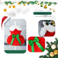 Robe de Noël pour chien en tissu velours doré, polyester, style classique mignon, écologique, pour petits animaux, vacances d'hiver
