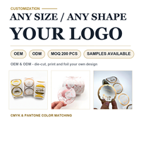 Autocollant personnalisé en vinyle transparent découpé à la forme, avec dorure à chaud, imperméable, pour étiquettes d'emballage cosmétique, impression de logo de parfum