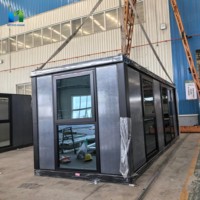 Maison conteneur modulaire pliable et mobile 20FT, maisons miniatures portables en kit pour bureau et camping