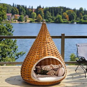 سرير أرجوحة خارجي بتصميم قفص الطيور من الألومنيوم، تصميم عصري قابل للطي مع وسائد مدمجة - Product Image 2