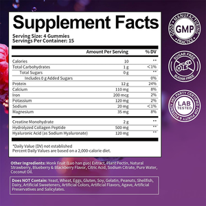 Groothandel Natuurlijke Bessensmaak Pre-Workout Collageen en Whey Proteïne Gummy Supplement met Creatine voor Spier- & Energieversterking - Product Image 6