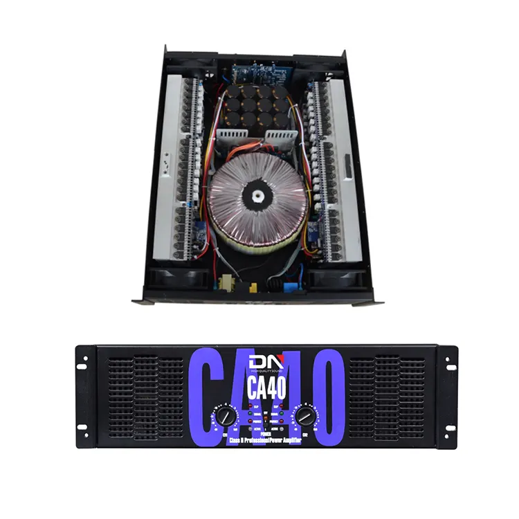 CA40 2 Saluran 2ch Kelas H 3U 2200W Studio Dj Subwoofer Dual Line Speaker Audio Tube Power Amplifier untuk Dijual