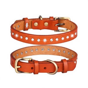 <b>Leather</b> Padded <b>Dog</b> <b>Collar</b> Quick Release Solid Rivet Modern <b>Dog</b> Walking - Product Image 2