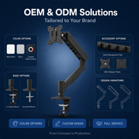 Support d'écran ergonomique à ressort mécanique, bras articulé à fixation par pince de bureau, VESA 75 100, inclinaison et rotation, 17 à 32 pouces, compatible OEM