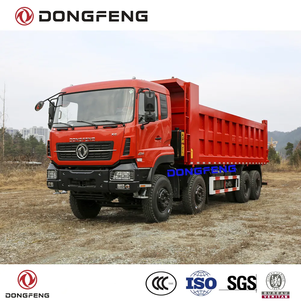 Dongfeng Dump Truck GVW 60 Ton Desain Dipasang 385 HP Dongfeng E5 Mesin 8X4 Tipe Dump Truk Tipper