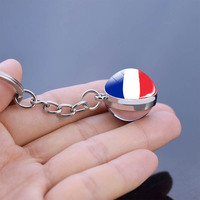 Porte-clés Afrique Double Face National Drapeau Pays Africain Souvenir Promotion Cadeau Cristal Verre Cabochon Pendentif Porte-clés