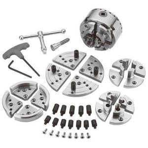 <span class=keywords><strong>Mandrin</strong></span> de <span class=keywords><strong>tour</strong></span> à <span class=keywords><strong>bois</strong></span> en acier trempé à 4 mâchoires KP96 avec serrage manuel auto-centrant (mâchoires rondes à dents des deux côtés) - Product Image 2