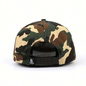 Custom Inner Tape Printed Adult Size 6 Panel Structured Woven <b>Patch</b> Camo Snapback Cap Hats - Product Image 4