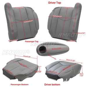 Fundas para Asientos de Coche, Cubierta Superior e Inferior del Reposabrazos para Conductor y Pasajero, Color Gris, para Chevy Silverado 1500-2500 2003 2004 2005 2006 - Product Image 2