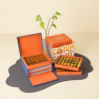 Luxueuse boîte de papier de rangement à tiroir multicouche boîte-cadeau de bijoux en chocolat avec diviseur doré