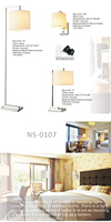 Lampe de chevet moderne minimaliste 5 étoiles de luxe en acier inoxydable, lampe murale/sur pied, couleur et logo personnalisables pour les clients d'hôtel