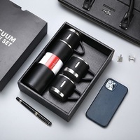 Ensemble de 3 Bouteilles Isothermes en Acier Inoxydable avec Coffret Cadeau – Anti-fuite – Idéal pour les Cadeaux d'Affaires