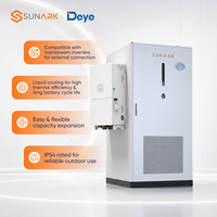Système de stockage d'énergie solaire commercial Deye 80kW 125kW avec onduleur hybride intégré dans un coffret extérieur et batterie au lithium de 261kWh