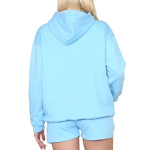Women's Oversized Hoodie Shorts <b>Set</b> Fashion <b>Two</b> <b>Piece</b> Outfit Long Sleeve Pullover Top Casual Lounge Streetwear Apparel - Product Image 2