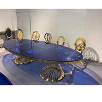 Ensemble de tables de salle à manger modernes en acier inoxydable 2025 – Tables rondes et ovales pour banquets, mariages, hôtels et écoles, à vendre