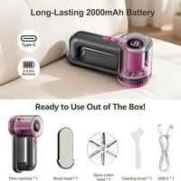 Rasoir anti-bouloches et coupe-poils en plastique réutilisable avec écran numérique, rechargeable 2-en-1, garantie 1 an pour vêtements