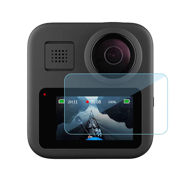 HONGDAK Case for GoPro MAX 2 / MAX 360 Screen Protector Lens Cover Cap for Go Pro Max Accessories Housing Tempered Glass Film