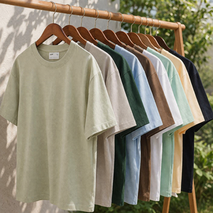 เสื้อยืดคอกลมแขนสั้นผู้ชาย ผ้าฝ้าย 100% สีพื้น ทรงปกติ สวมใส่สบาย ระบายอากาศได้ดี ผ้าเจอร์ซีย์ถัก ย้อมสีเรียบ - Product Image 3