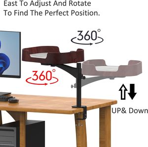 Perchoir pour chat rotatif à 360 degrés à fixer sur le bureau avec bras réglable et base à pince, <span class=keywords><strong>lit</strong></span> pour chat en bois peu encombrant pour la maison ou le bureau - Product Image 4
