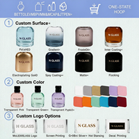 Flacons de parfum opaques les plus vendus 50ml 30ml Bouteille en verre rond noir mat avec couvercle cylindrique