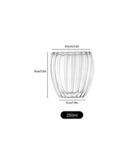 Tasses à Café en Verre Double Paroi en Borosilicate Isothermes à Rayures Fantaisie, pour Vente en Gros