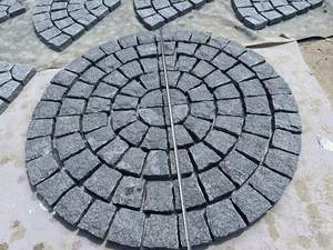 Chine gris prix de gros granit pierre pavés cinq côtés fendus un quart de <span class=keywords><strong>cercle</strong></span> granit <span class=keywords><strong>pavé</strong></span> pierre pour allée jardin - Product Image 4