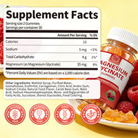 Gummies de Bisglycinate de Magnésium à Absorption Élevée et Faible Teneur en Sucre pour l'Énergie Cardiovasculaire des Adultes, Pastilles de Magnésie Gommeuses 35mg