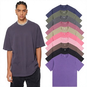 Custom Design 260gsm 100% Cotton Knitted Oversized Heavyweight Acid Wash <b>Men's</b> <b>T</b>-<b>Shirts</b> 2025 Summer Popular DTG Screen Print - Product Image 3