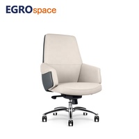 Chaise de bureau ergonomique en cuir EGROspace haut de gamme pour conférences, réunions, formation et visiteurs