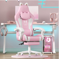 Cadeau pas cher promotionnel femmes rose belle mignonne Silla Gamer Pro Rosa meilleur blanc nouveau cuir e-sports chaise de jeu avec oreilles de chat