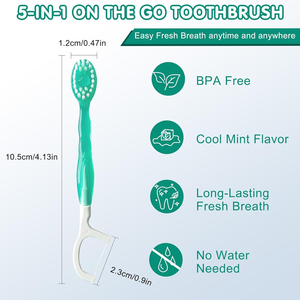 Mini brosse à dents en plastique à perles éclatantes, emballage individuel, poils souples, voyage d'affaires, portable, jetable, pour des dents fraîches et propres - Product Image 3
