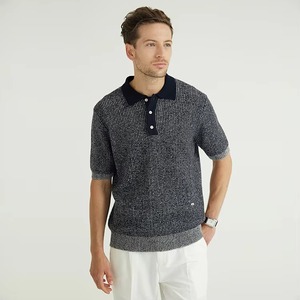 Camisetas Polo de Punto Acanalado con Mezcla de Lana y Rayas Verticales de Verano para Hombre, Camisa Polo para Caballero - Product Image 3