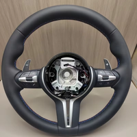 Volant sport en cuir perforé noir complet avec finition carbone pour BMW F10 F30 F31 F32 F20 E92 X6 E71 X5 E70 M3 M5 M6