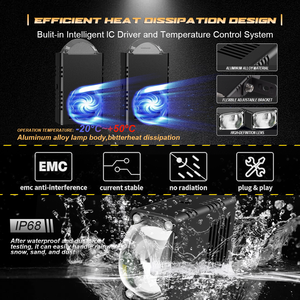 Super Mince Senlo T1 Plus T2 50W LED Phare Mini Conduite Lumière <span class=keywords><strong>Antibrouillard</strong></span> pour Voiture Moto Vélo Auto Accessoires Pièces - Product Image 6