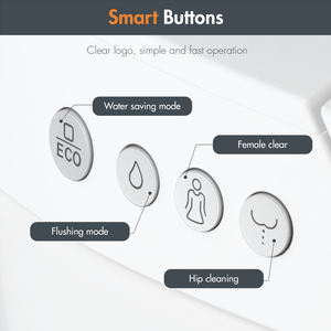 Siège de toilette intelligent pour salle de bain, douche, au sol, siège de toilette blanc automatique intelligent, fonction de nettoyage à chasse d'eau automatique - Product Image 5