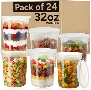 Conteneurs en plastique PP de haute qualité pour la vente en gros, bols à soupe et gobelets avec couvercle trempé pour la restauration, vente en gros en vrac - Product Image 1