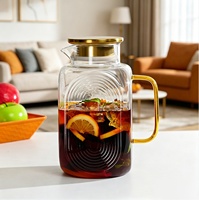 Carafe à eau carrée en verre de 2000 ml pour la maison et les restaurants, idéale pour la limonade, les jus et le thé.